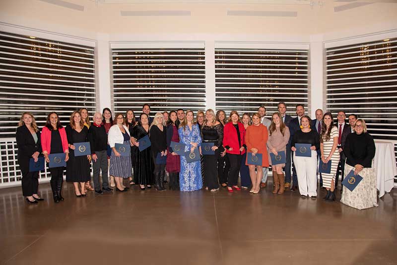 Employees celebrate 10 Year anniversaries, pictured with the leadership teams of Portsmouth Regional Hospital and Frisbie Memorial Hospital.