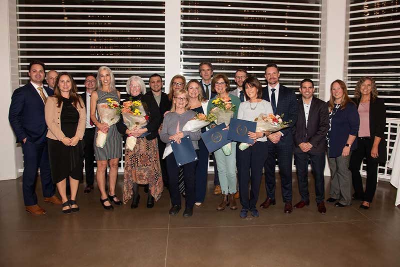 Employees celebrate 30 Year anniversaries, pictured with the leadership teams of Portsmouth Regional Hospital and Frisbie Memorial Hospital.