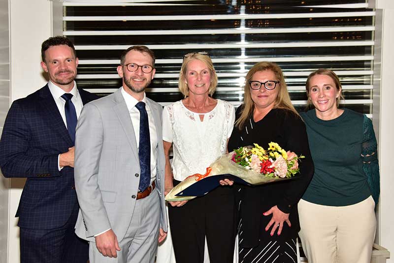 Employees celebrate 40 Year anniversaries, pictured with the leadership teams of Portsmouth Regional Hospital and Frisbie Memorial Hospital.